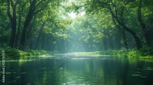 Enchanted Forest River: A Serene Escape into Nature's Embrace