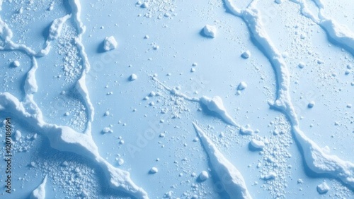 Baking soda creating stunning winter landscape on blue background