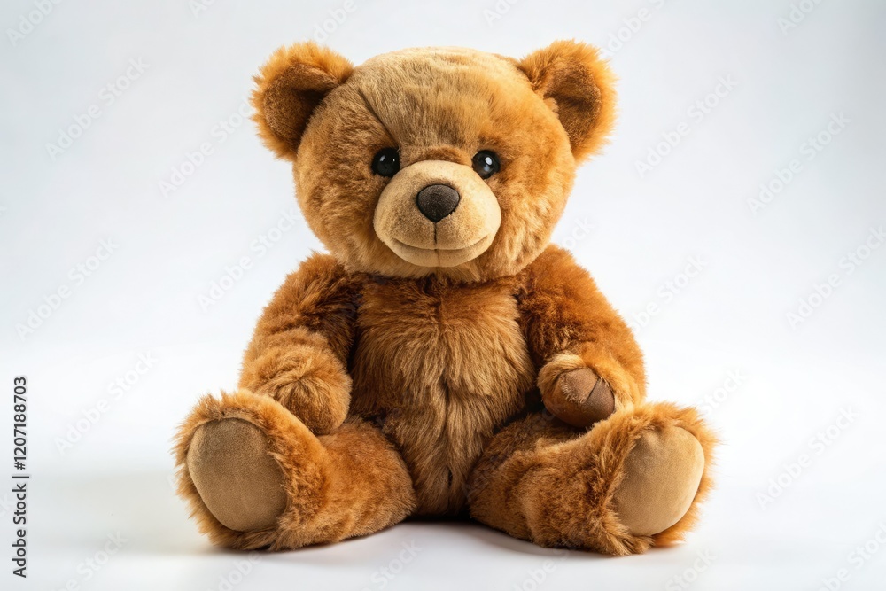 Obraz premium Adorable brown teddy bear plush toy, perfectly photographed against a crisp white background. A must-have stuffed animal.