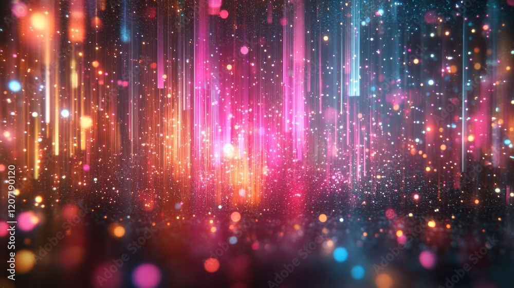 Vibrant Abstract Background with Glowing Lines and Particles Vibrant Abstract Background with Glowing Lines and Particles