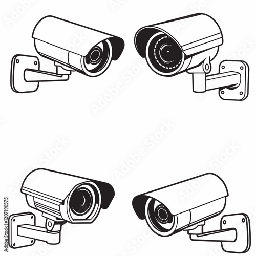 CCTV security  camera icon vector isolated illustration on white background.