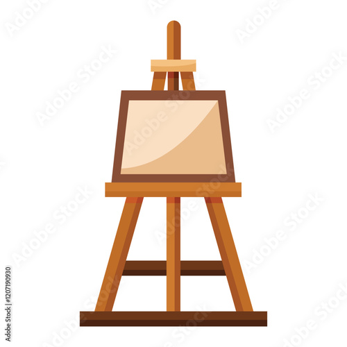 Illustration of Wooden easel isolated on white