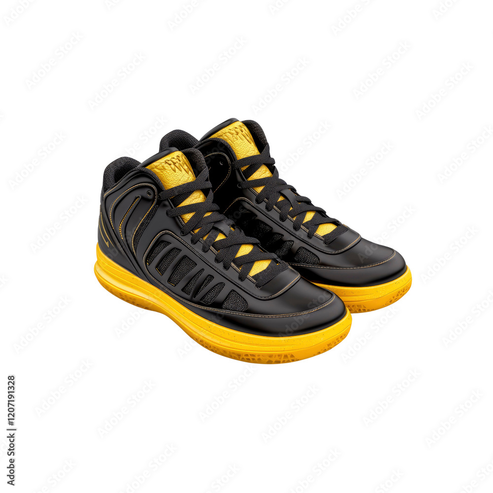 Stylish Black and Gold High-Top Basketball Shoes
