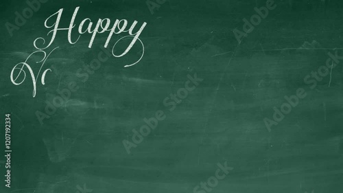 Romantic chalkboard animation with playful characters, love-themed decorations, and a Valentine's Day greeting