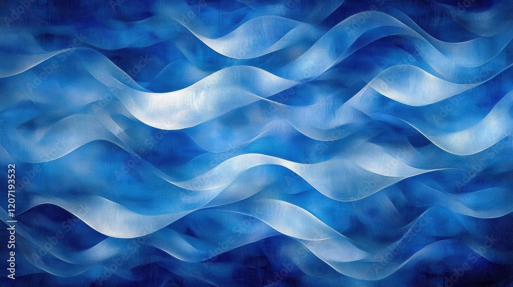Fototapeta premium Abstract Blue Wave Patterns with Soft Flowing Texture Background