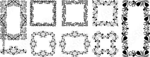Decoration. greeting card. Premium decoration. Ticket design. Design template. Doodle photo frames, cute hand drawn painting frame. Sketch picture framing borders with decorative elements vector set.