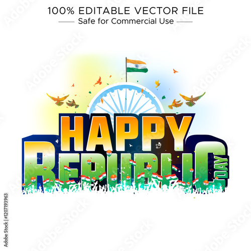 Greeting card concept for Republic Day Of India.