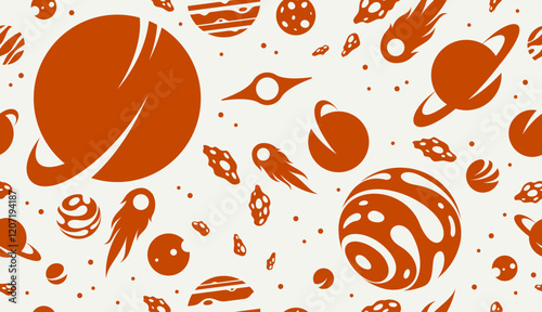 Space seamless background, ...
