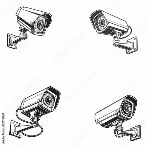 CCTV security  camera icon vector isolated illustration on white background.