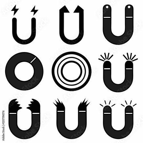 U-Shaped Magnets with Energy Symbols