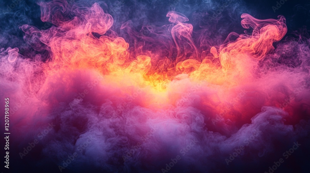 Fototapeta premium Vivid Purple and Orange Smoke Clouds