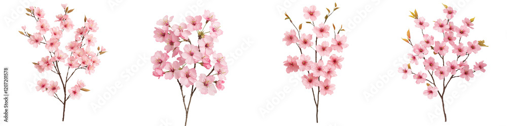 Delicate and Elegant Blooming Cherry Blossom Branches in Spring Season with Soft Pink Petals and Lush Foliage Creating a Serene and Beautiful Natural Scene Delicate and Elegant Blooming Cherry Blossom Branches in Spring Season with Soft Pink Petals and Lush Foliage Creating a Serene and Beautiful Natural Scene