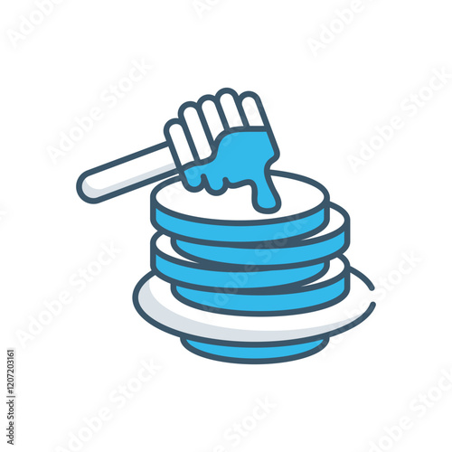 Pancakes with honey vector icon