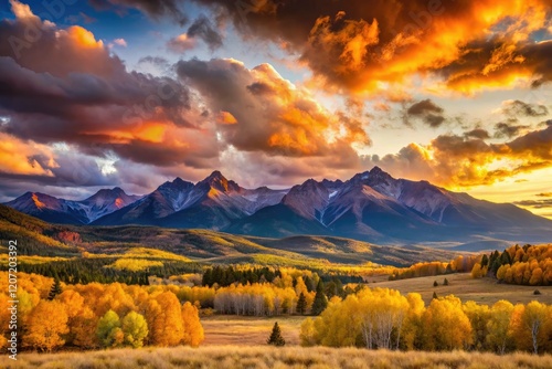 Hastings Mesa sunrise paints the San Juans. Minimalist Colorado beauty, October 13, 2023. photo