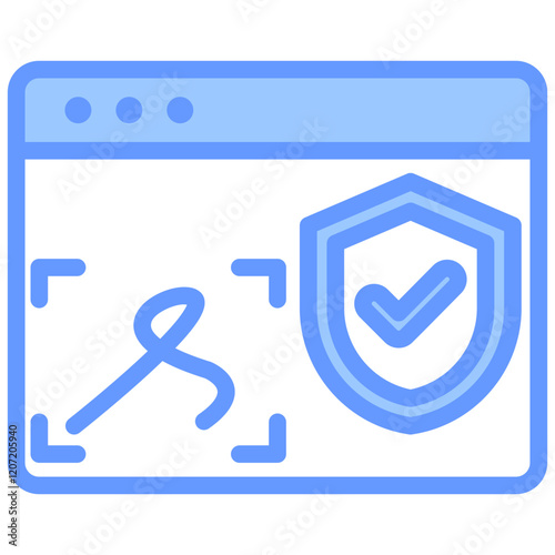 Digital Signature Blue Icon