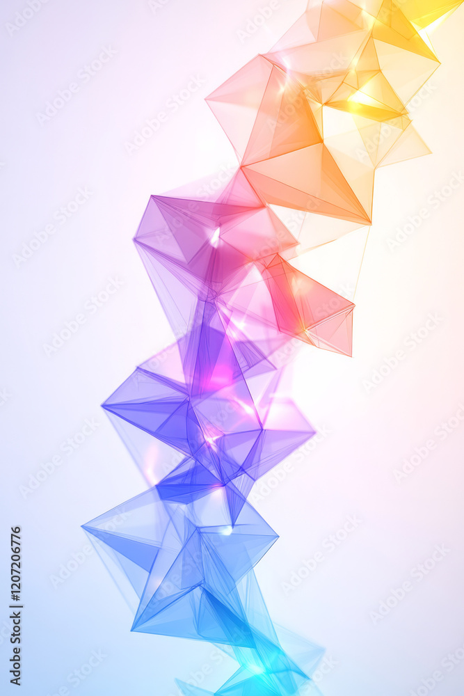 A creative low-poly style visualization of a network with sharp geometric shapes and complex patterns, A creative low-poly style visualization of a network with sharp geometric shapes and complex patterns,