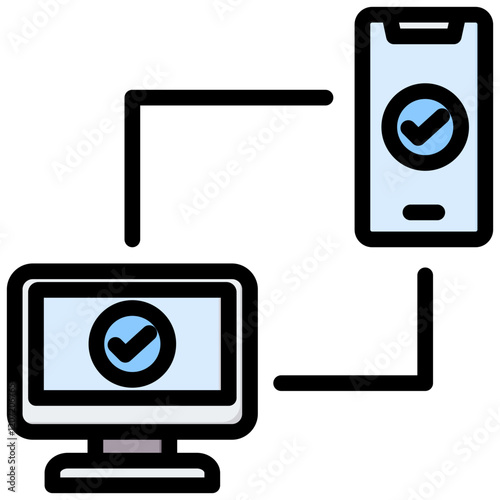 Two Factor Authentication Outline Color Icon