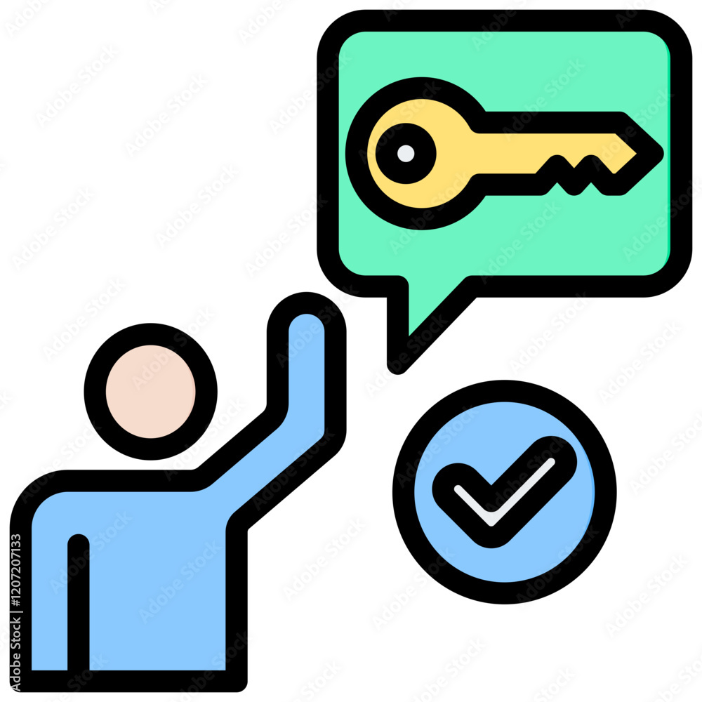 User Authentication Outline Color Icon