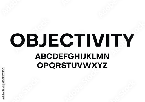 Objectivity font for logo and headline. Isolated vector typeset