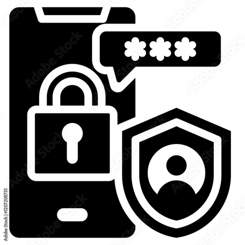 Mobile Authentication Glyph Icon