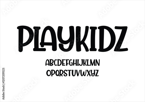 Play Kidz font for logo and headline. Isolated vector typeset