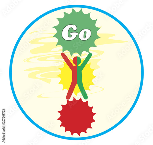 Traffic lights .Go. Abstract horizontal poster