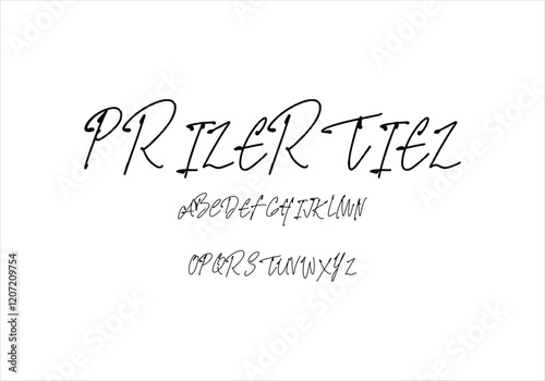 Priler Tiez font for logo and headline. Isolated vector typeset