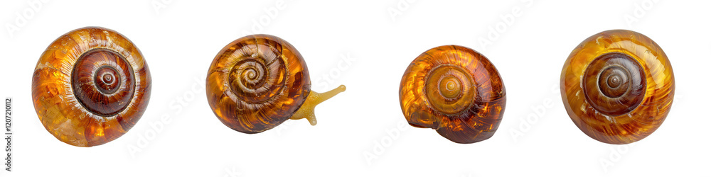 Vibrant Spiral Snail Shells in Close up View Showcasing the Natural Beauty and Intricate Patterns of these Fascinating Invertebrate Creatures