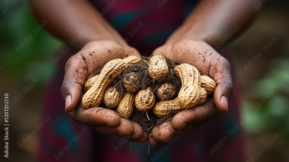 Hands holding freshly harvested peanuts. Hands holding freshly harvested peanuts.