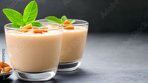 Traditional indian dessert kheer rice pudding photo