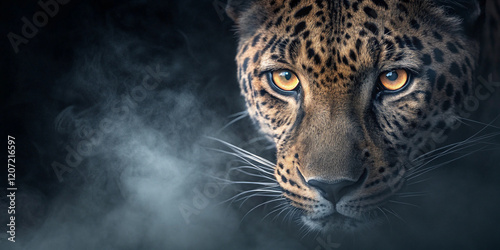 Wild animal leopard dark theme background photo