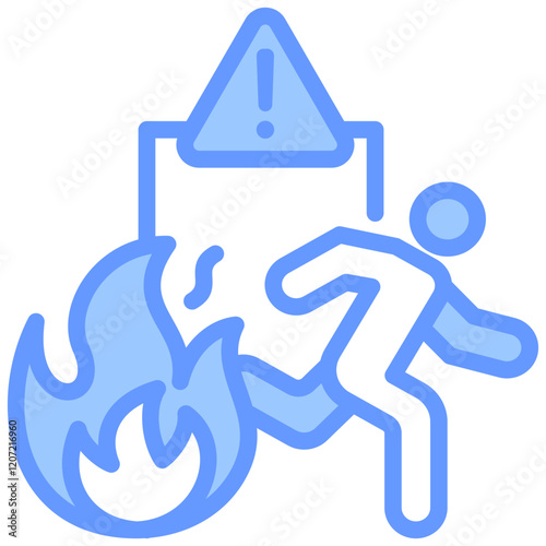 Fire Evacuation Blue Icon