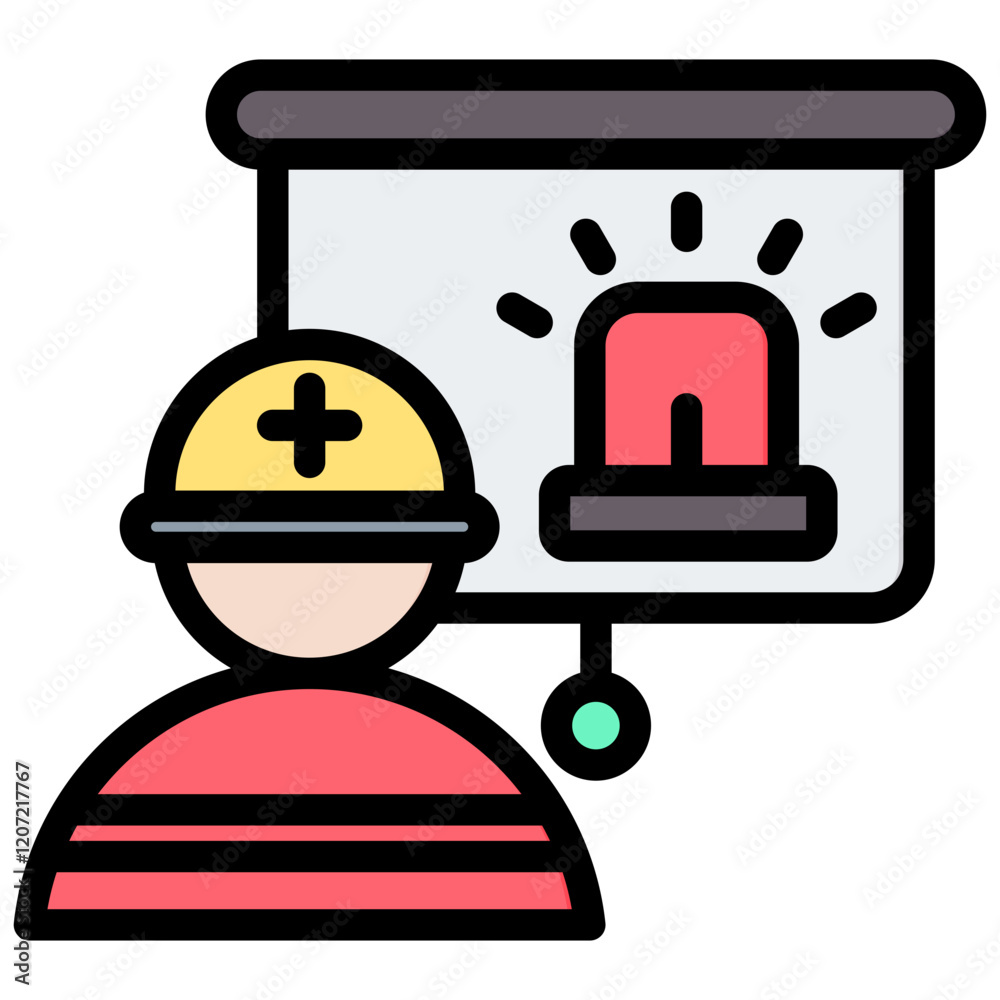 Emergency Training Outline Color Icon Emergency Training Outline Color Icon
