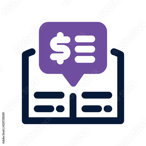 financial book icon. vector dual tone icon for your website, mobile, presentation, and logo design.