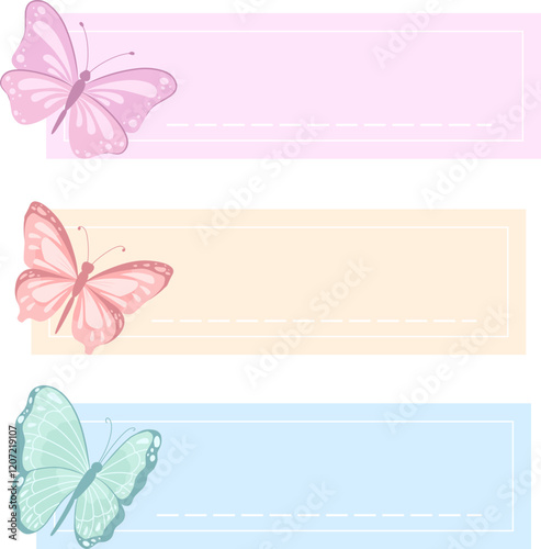 butterfly label text box background
