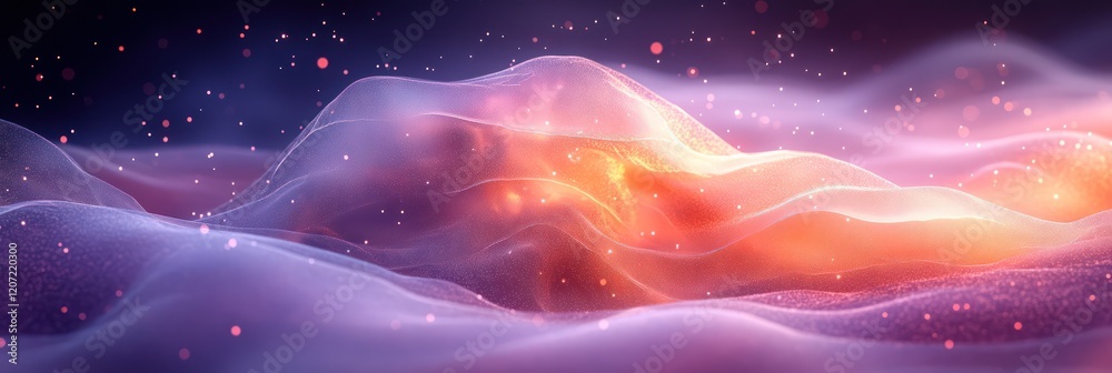 Abstract Dreamlike Landscape: A Serene Visualization of Glowing Nebula Abstract Dreamlike Landscape: A Serene Visualization of Glowing Nebula