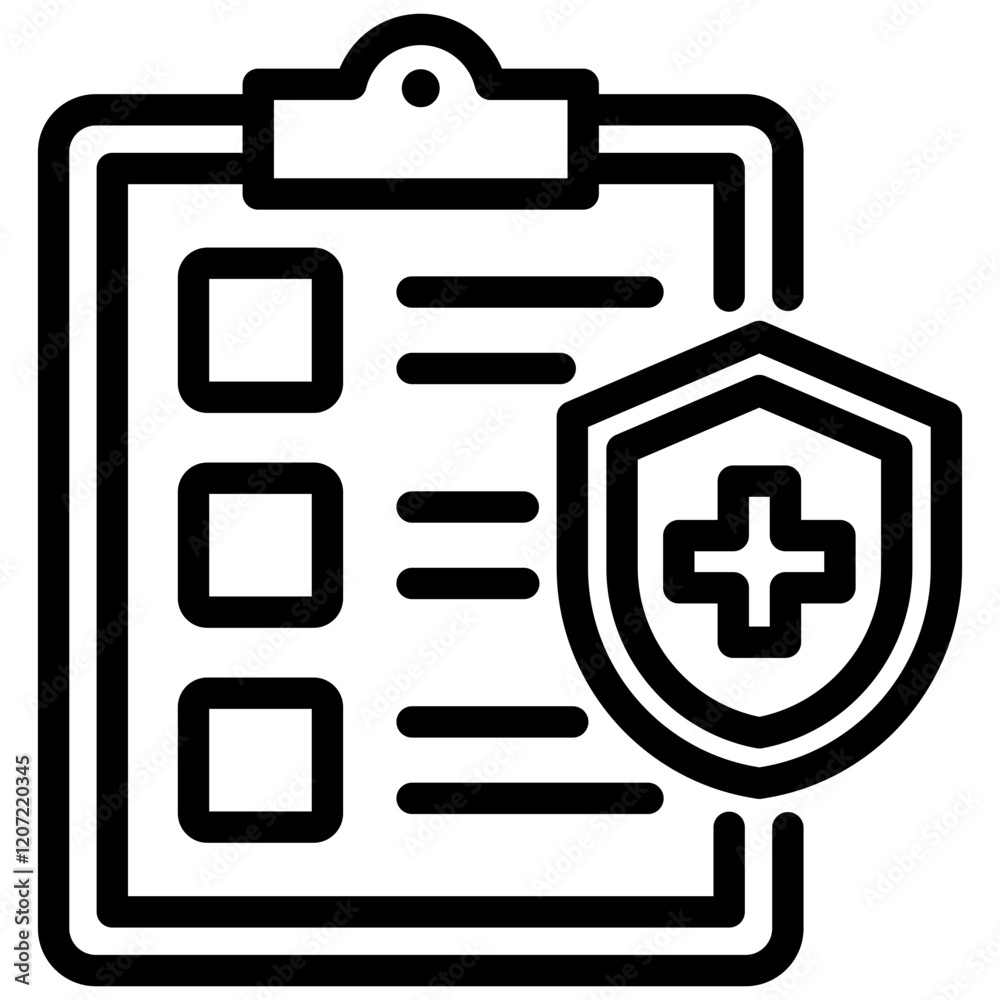 Safety Protocol Outline Icon Safety Protocol Outline Icon