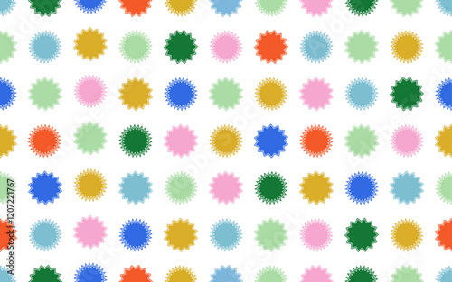 Colorful star confetti shape seamless pattern cute childish fun upbeat freehand art texture