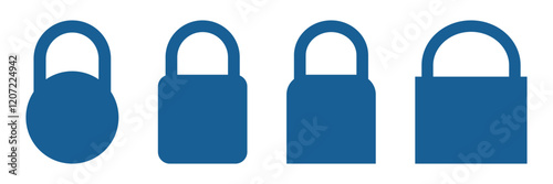 Lock icon set. Padlock open and closed. Locked and unlocked icon. Security symbol.