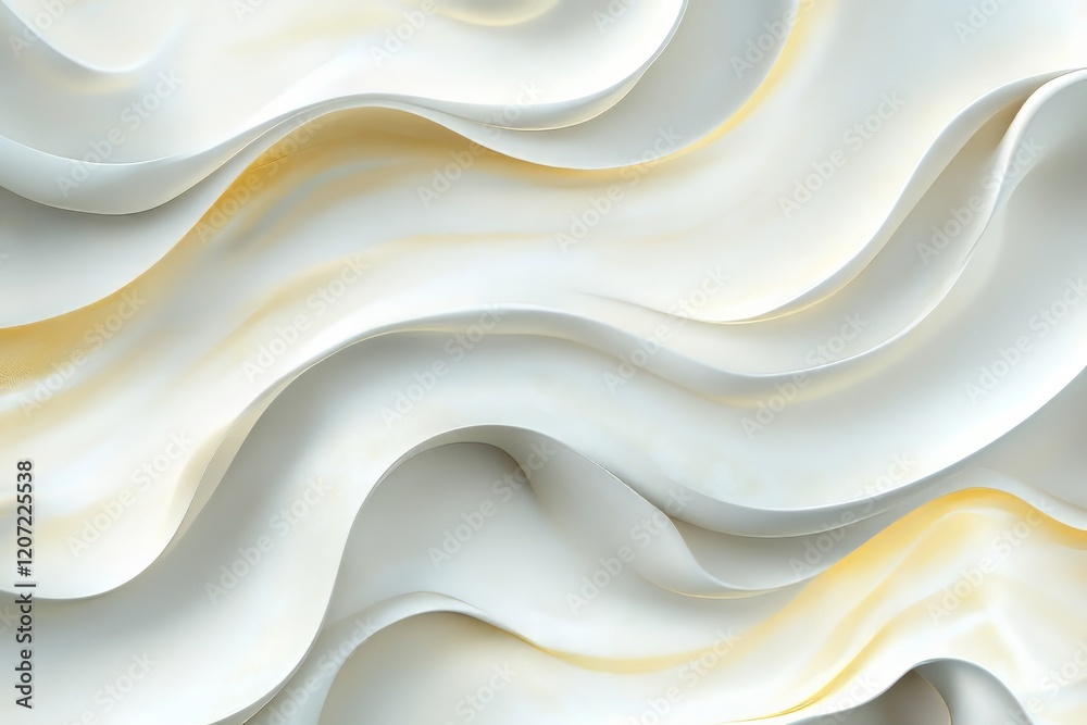 Obraz premium Abstract White and Gold Wavy Texture Background