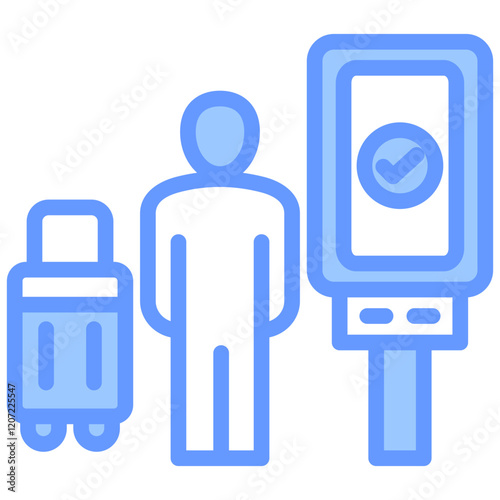 Check In Kiosk Blue Icon