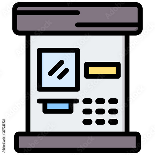 Atm Machine Outline Color Icon