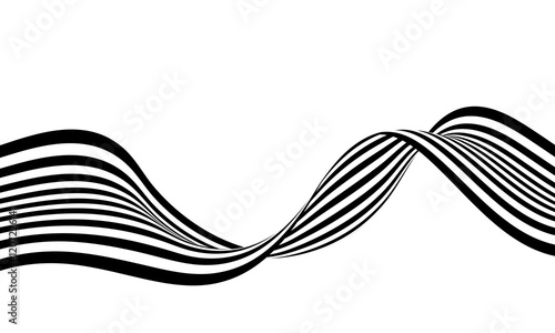 Optical art Abstract background of black and white wave.