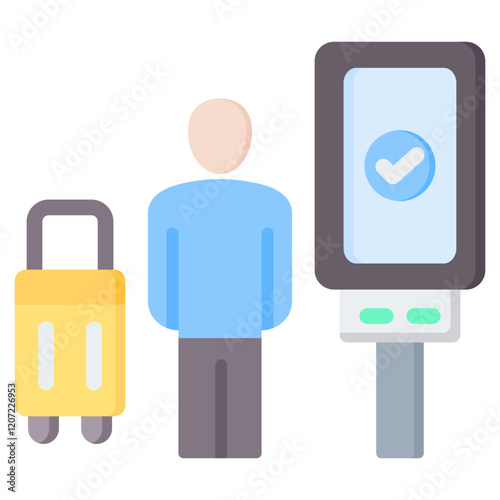 Check In Kiosk Flat Icon