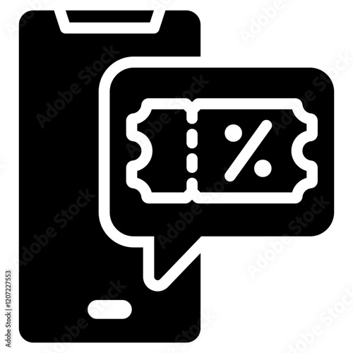E Ticketing Glyph Icon