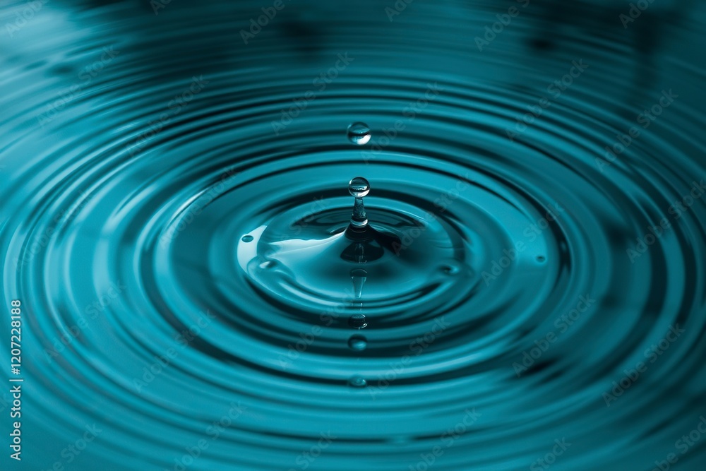 Teal Water Drop Impact: Serene Ripples and Tranquil Aesthetics Teal Water Drop Impact: Serene Ripples and Tranquil Aesthetics