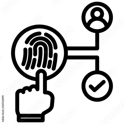 Biometric Authentication Outline Icon