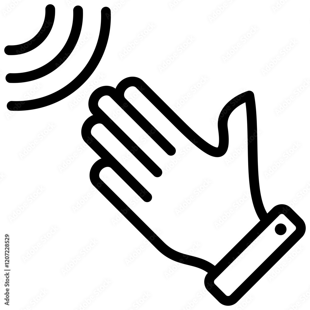 Touchless Technology Outline Icon Touchless Technology Outline Icon