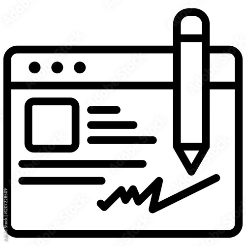 Electronic Signature Outline Icon