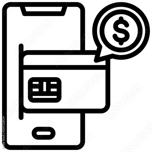 Mobile Payment Outline Icon